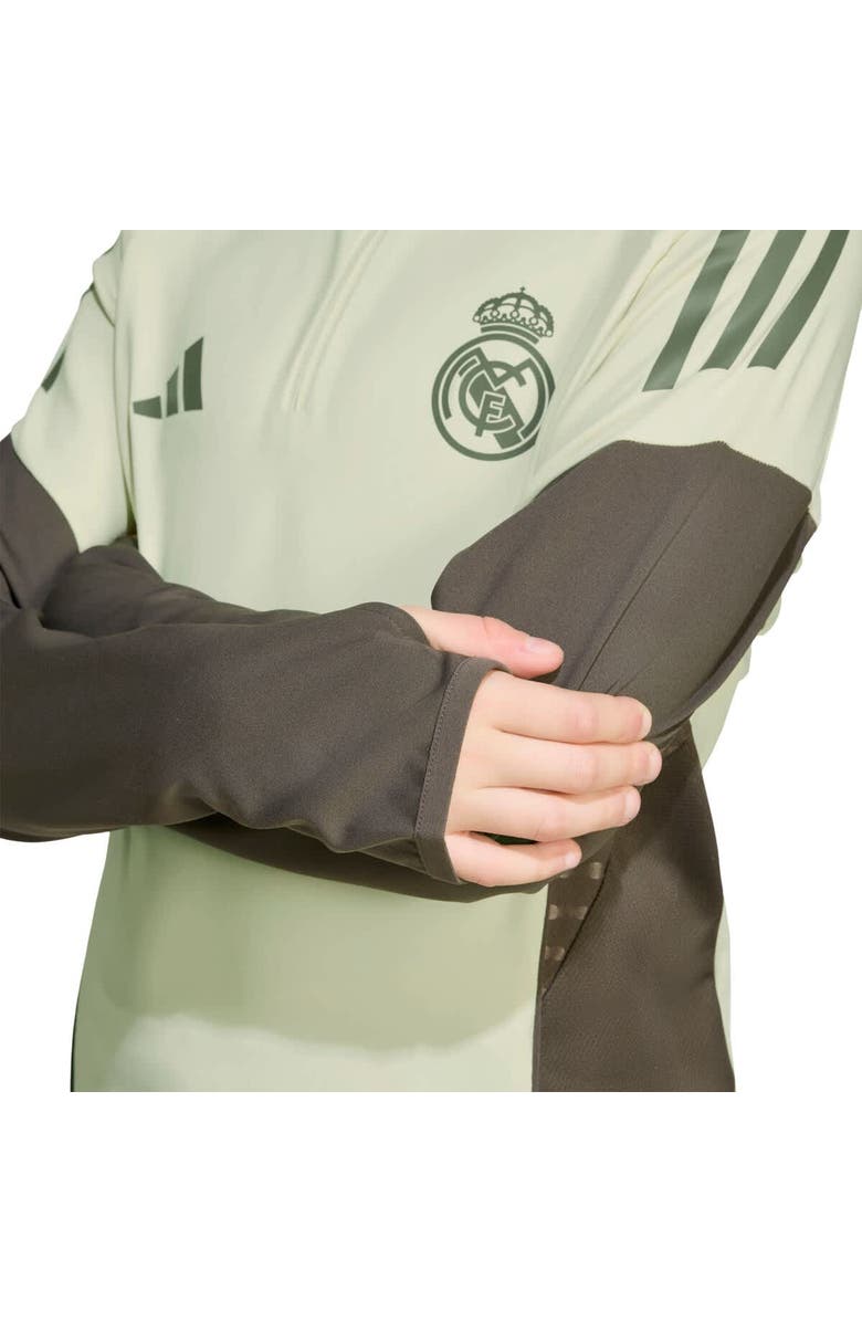 adidas Youth adidas Green Real Madrid 2025/26 Training AEROREADY Quarter-Zip Pullover, Alternate, color, Green