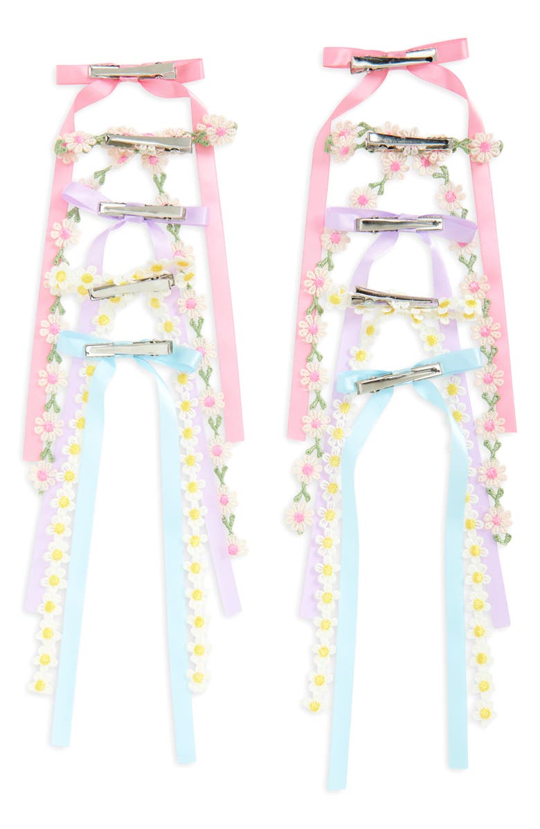 Capelli New York Kids' Assorted 8-Pack Bow Hair Clips, Alternate, color,