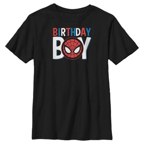 Boys' Husky Plus Spider-Man Birthday Boy Mask Graphic Tee