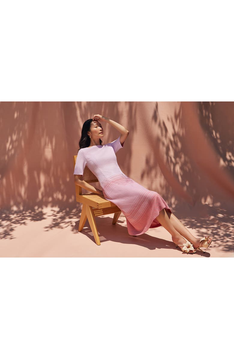 Misook Modern Fit A-Line Ombré Midi Dress, Alternate, color,