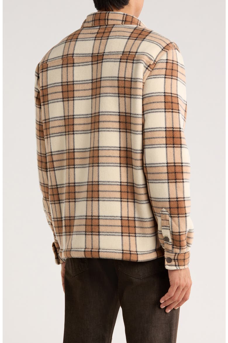 Edgewood Plaid Bonded Fleece & Faux Shearling Jacket, Alternate, color, BROWN PLAID CHECK