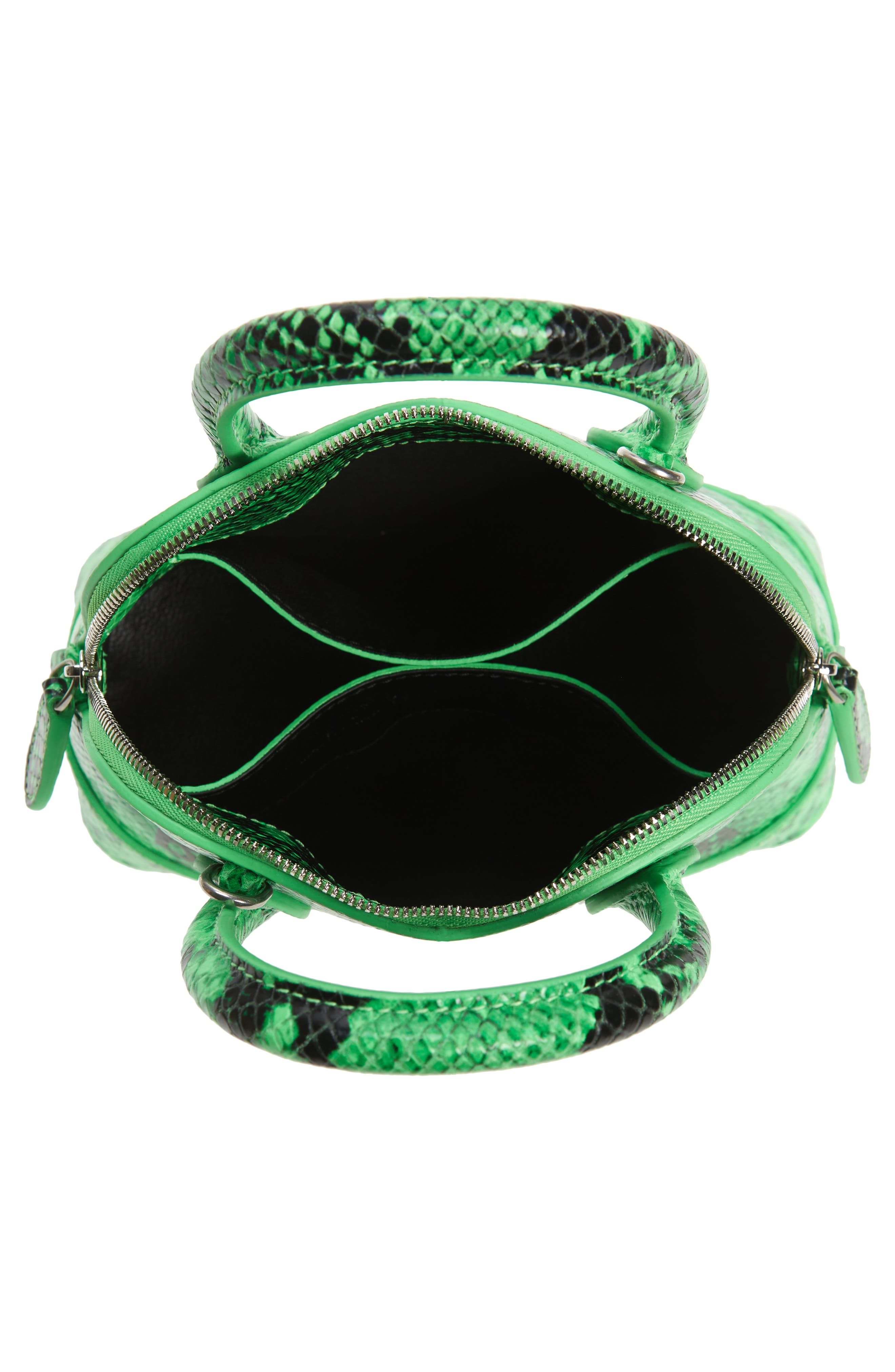 Balenciaga Extra Extra Small Ville AJ Snake Embossed Leather Satchel, Alternate, color, 