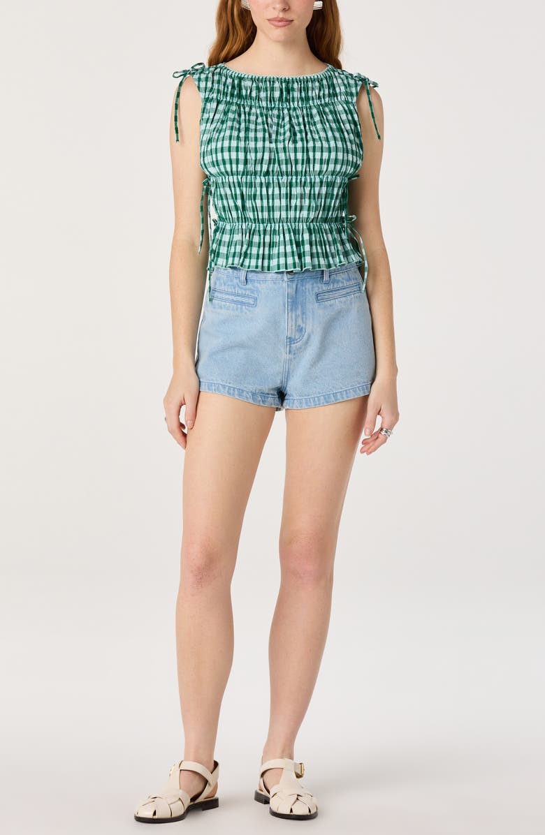 ASTR the Label Bianca Gingham Sleeveless Top, Alternate, color, Green Gingham