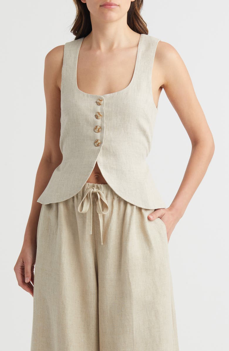 Faithfull the Brand Stanze Linen Vest, Main, color, Natural