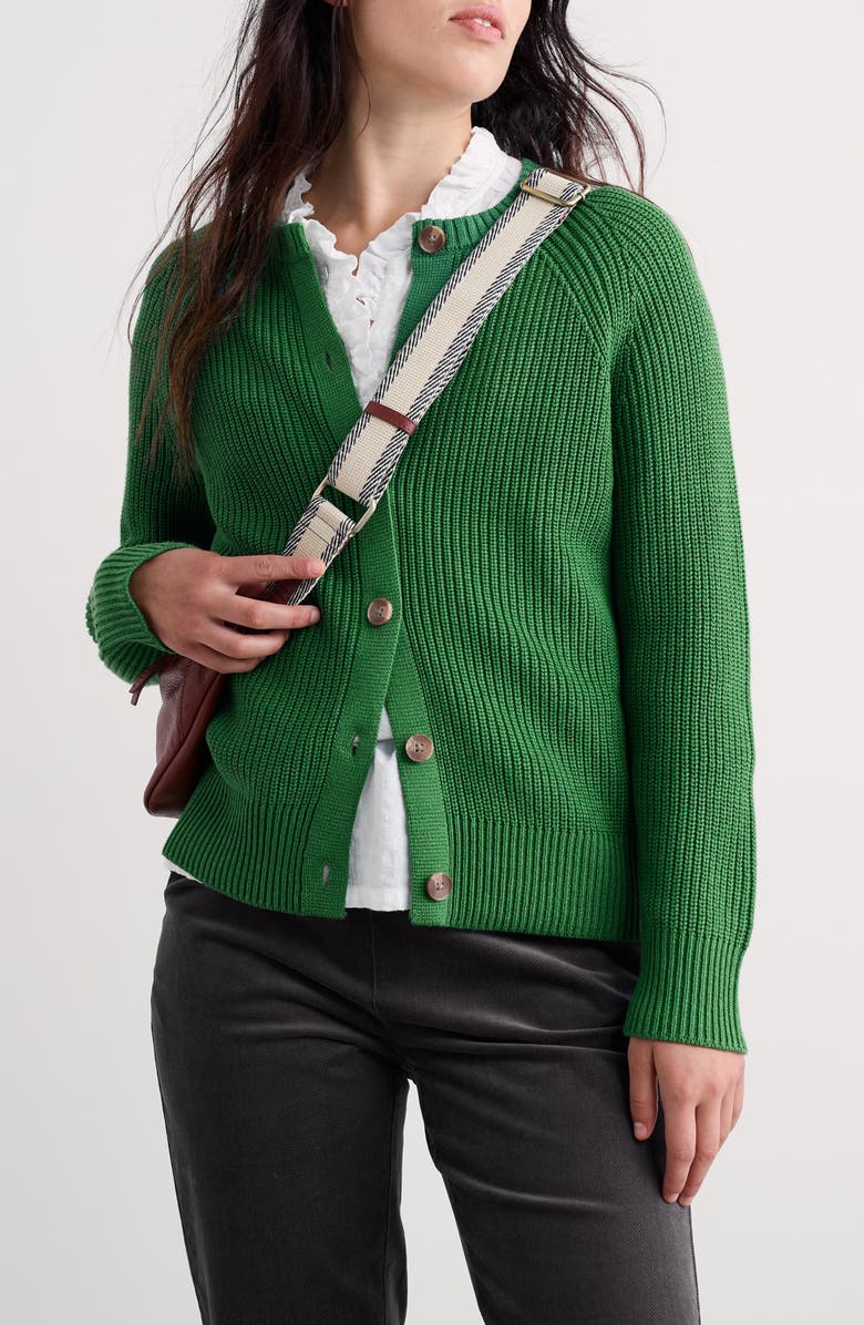 Seasalt Cornwall Potters Meadow Organic Cotton Cardigan, Main, color, Hedgerow