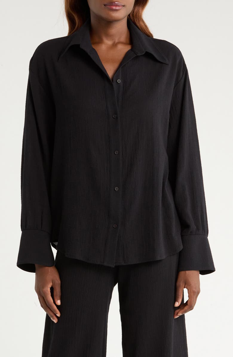Andine Essen Bastia Cotton Gauze Button-Up Shirt, Main, color, 