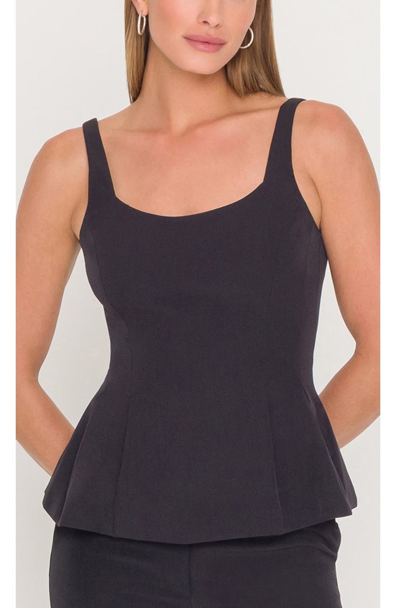 Generation Love Sofia Crepe Peplum Top, Alternate, color, Black
