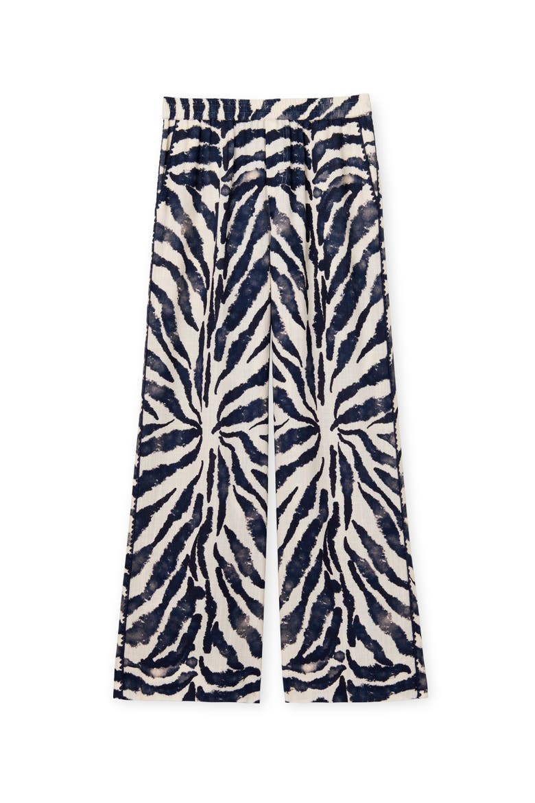 Mia Wide-Leg Linen Pant, Alternate, color, Painted Zebra