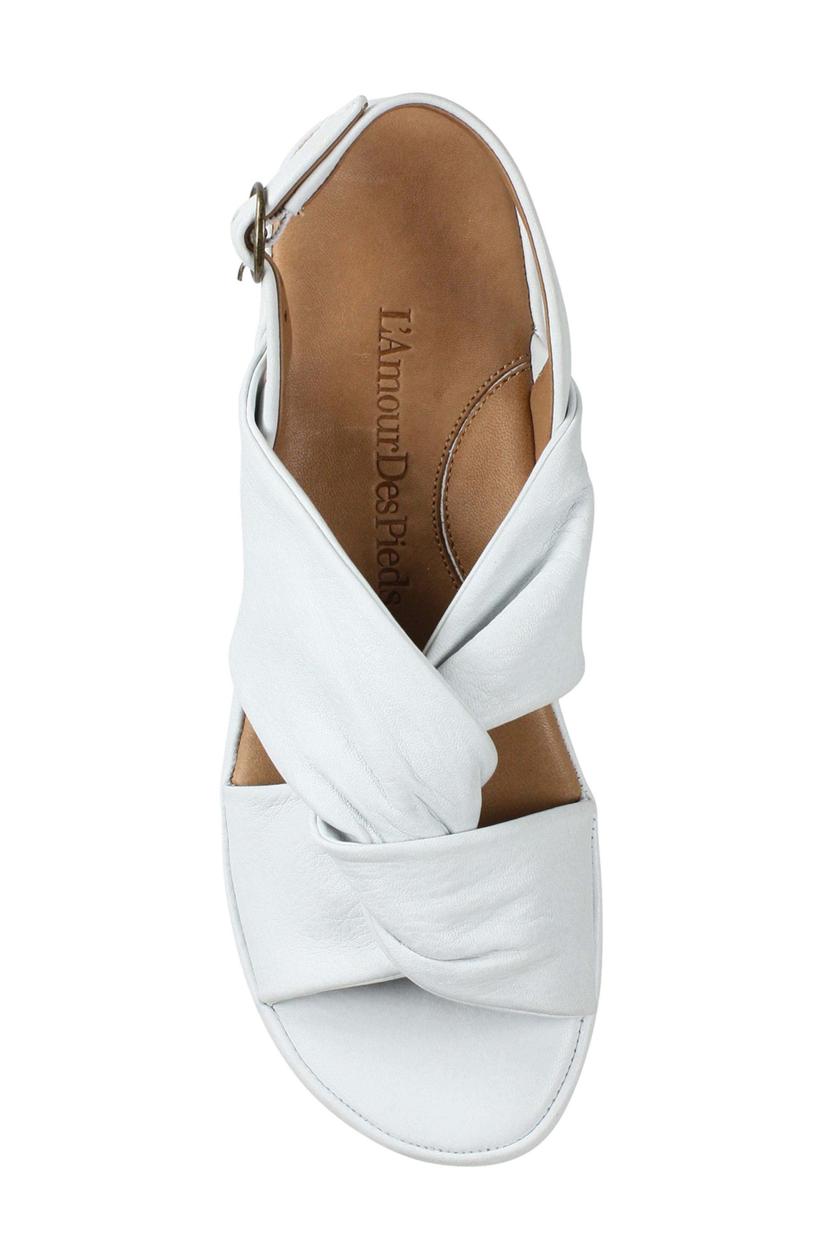 L'Amour de Pieds Amiens Slingback Platform Sandal, Alternate, color, WHITE LEATHER