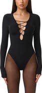 Naked Wardrobe Lace Up Bodysuit