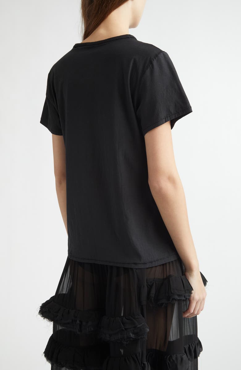 Meruert Tolegen Beaded Merrow Stitch Jersey T-Shirt, Alternate, color, Black