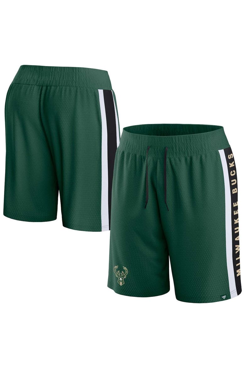 Men's Fanatics Branded Hunter Green Milwaukee Bucks Referee Iconic Mesh Shorts, Main, color, Hunter Green