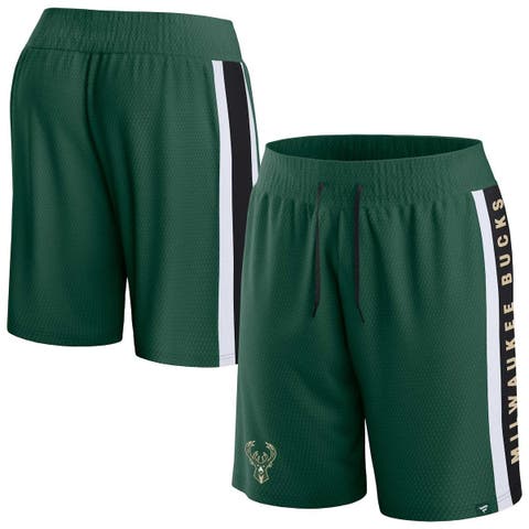 Men's Fanatics Branded Hunter Green Milwaukee Bucks Referee Iconic Mesh Shorts