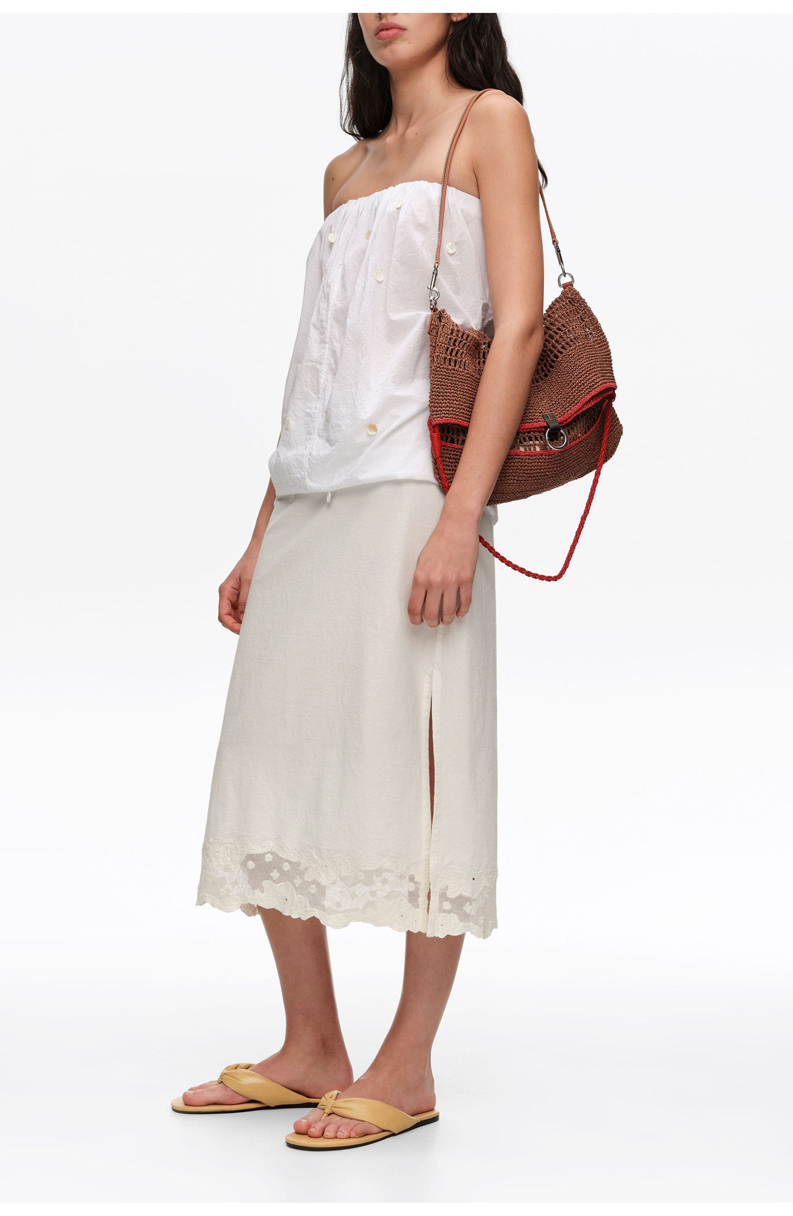 Medium Paper Shoulder Bag, Alternate, color, OAK