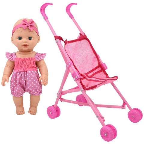 Out For A Stroll Flamingo Jumper Pink & Blue Outfit 12", 3+