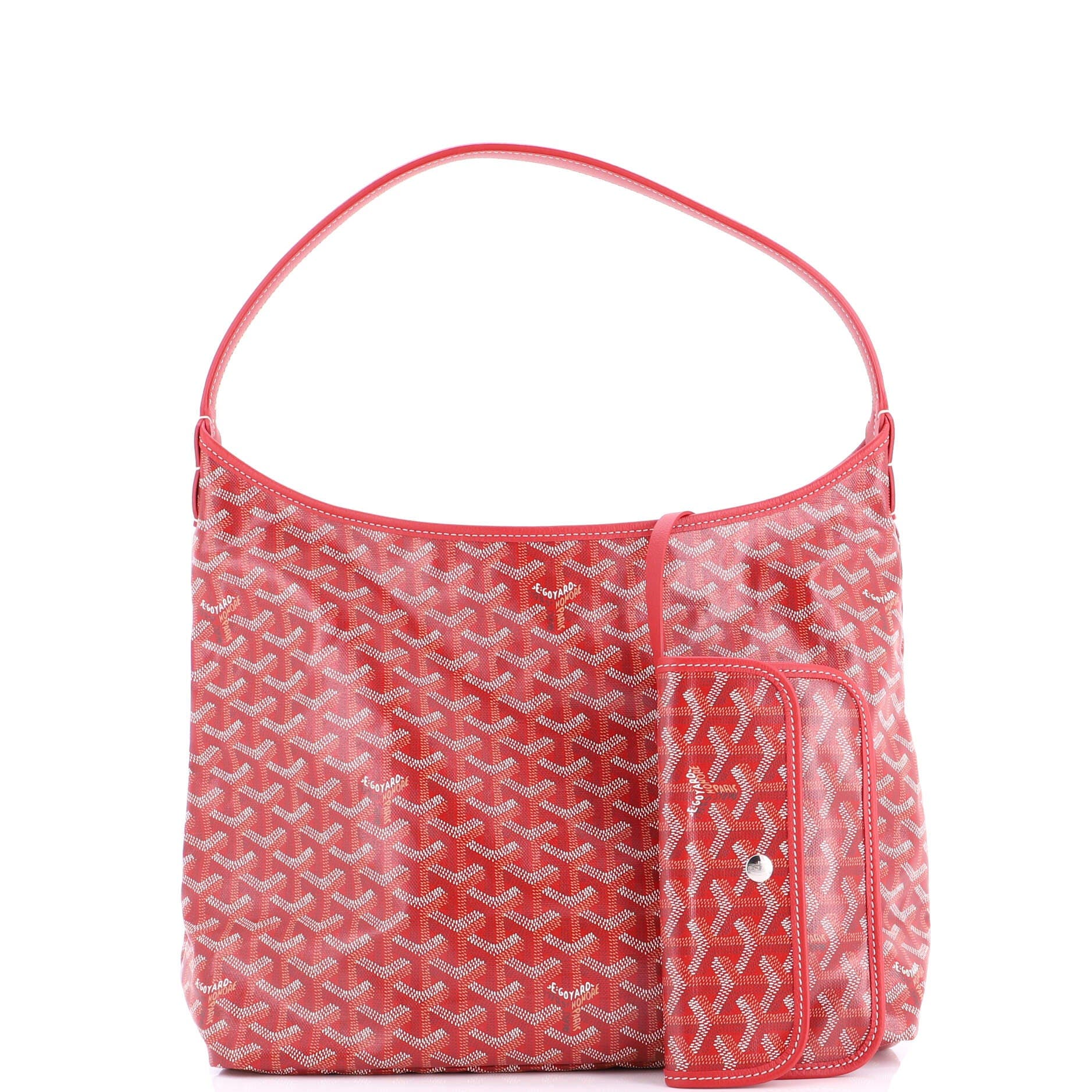 Pre-Owned Goyard Boheme Hobo Coated Canvas, Alternate, color, Red
