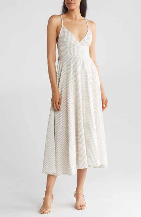 Lovestitch Gingham Cross Back Midi Dress