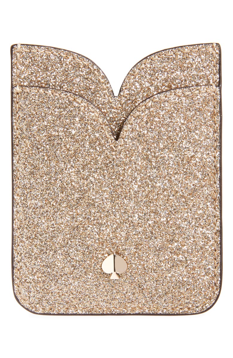 Kate Spade New York glitter double sticker phone pocket, Alternate, color,