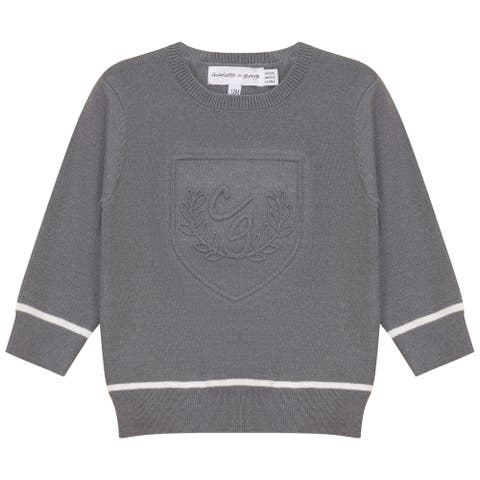 Embossed Crest Crewneck Sweater (Toddler, Little Kid & Big Kid)