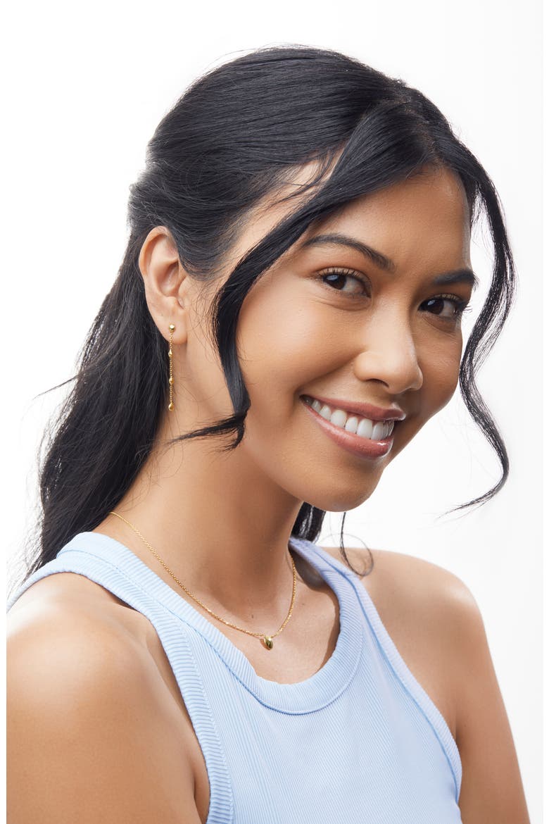 Mykonos 14K Gold Ball Station Linear Drop Earrings (Nordstrom Exclusive), Alternate, color, 14K YELLOW GOLD