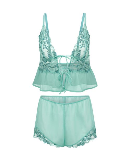 Adore Me Tammy Camisole & Shorts Set Lingerie In Green