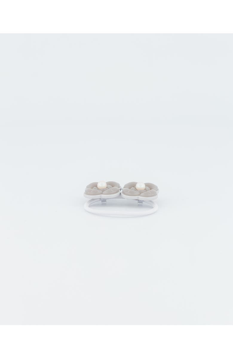 Alexandre de Paris Camelia Graphique Hair Tie, Alternate, color, Grey