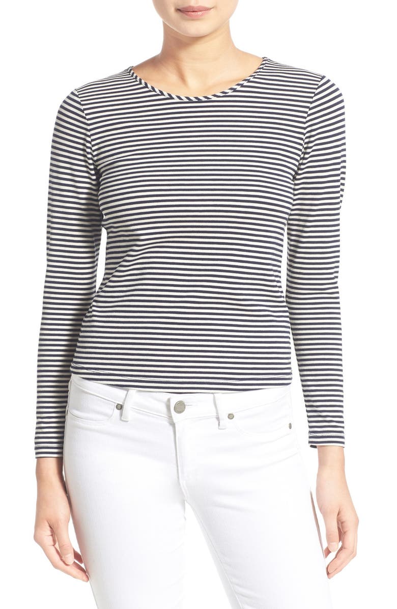 Chelsea28 Stripe Button Back Top, Main, color, 