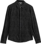 John Varvatos Carrilho Regular Fit Knit Linen Button-Up Shirt