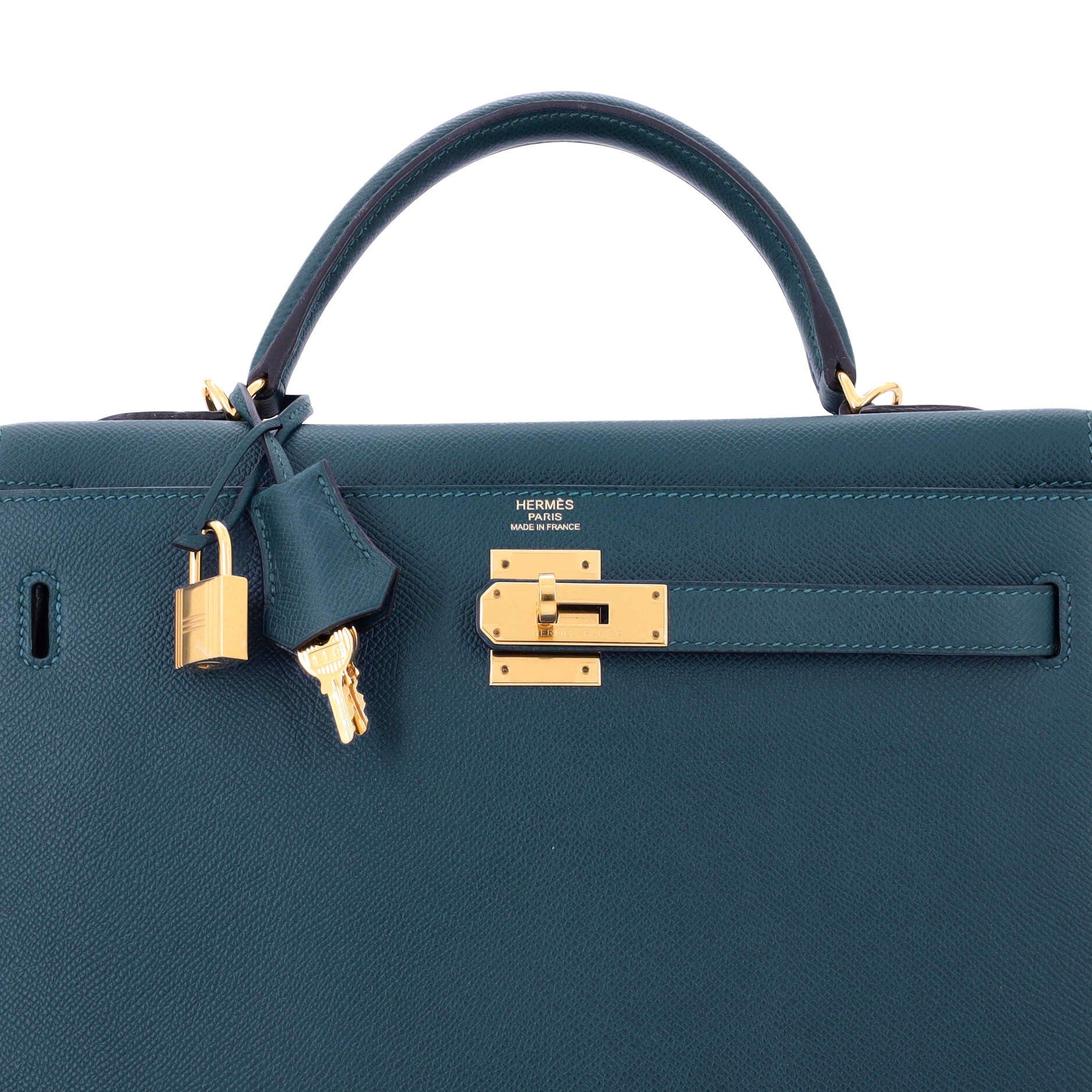 Pre-Owned Hermes Kelly Handbag Blue Epsom with Gold Hardware 32, Alternate, color, Colvert