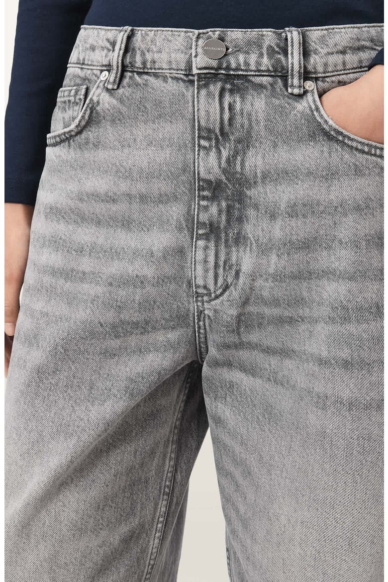 Fox High Waist Raw Hem Wide Leg Jeans, Alternate, color, WASHED GREY
