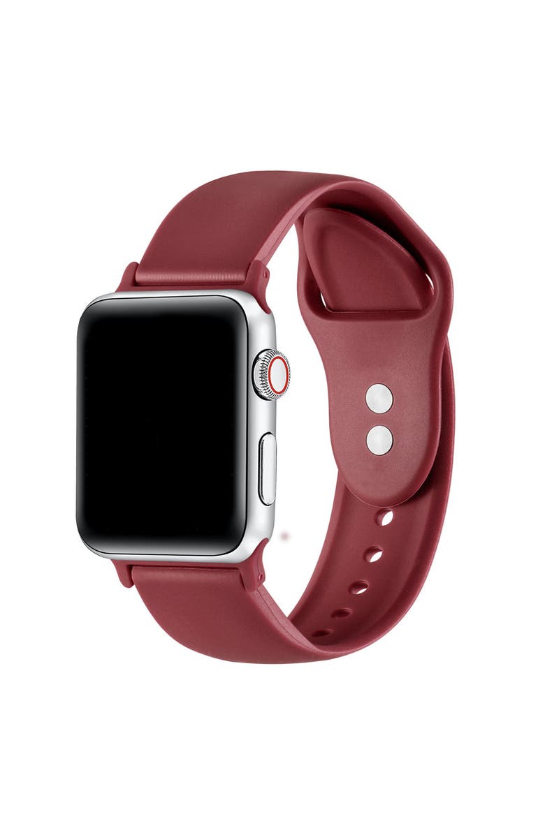 Posh Tech Silicone Band for Apple Watch, Main, color, Cranberry Juice