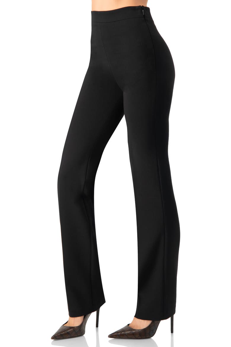 Straight Plain Trousers, Alternate, color, Black