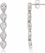 The Lovery Fine Jewelry CZ Pear Bezel Dangle Earrings
