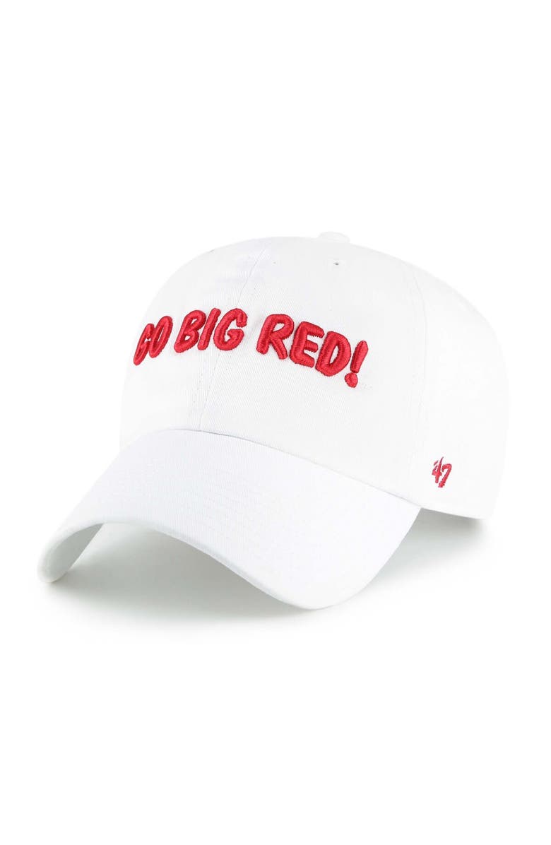 '47 Men's '47 White Nebraska Huskers Vault Clean Up Adjustable Hat, Main, color, 