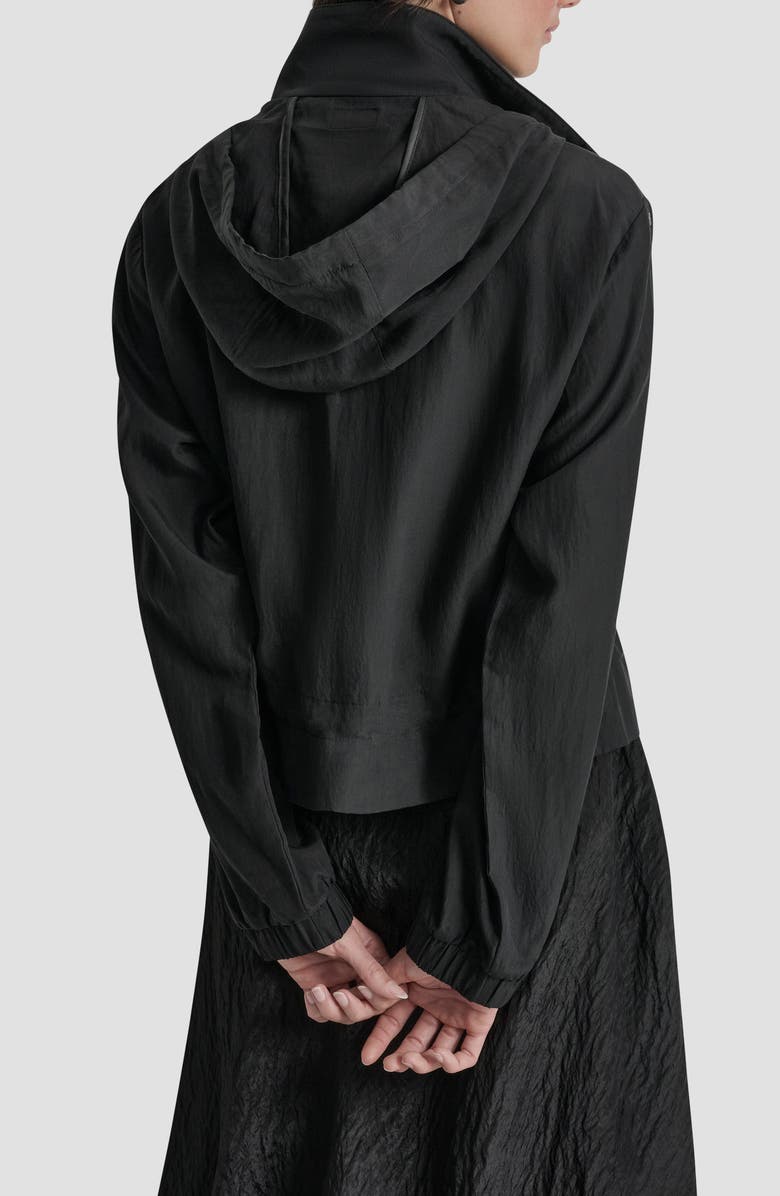 DKNY Studded Hooded Anorak, Alternate, color, Black