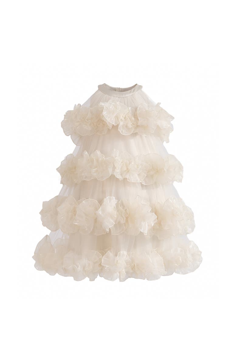 Tulleen Elysia Tiered Ruffle Dress, Main, color, Cream