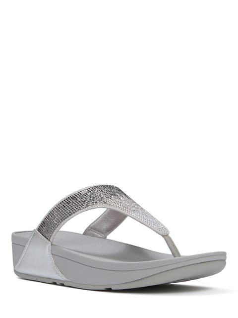 Lulu Ombre Crystal Toe-Post Sandals