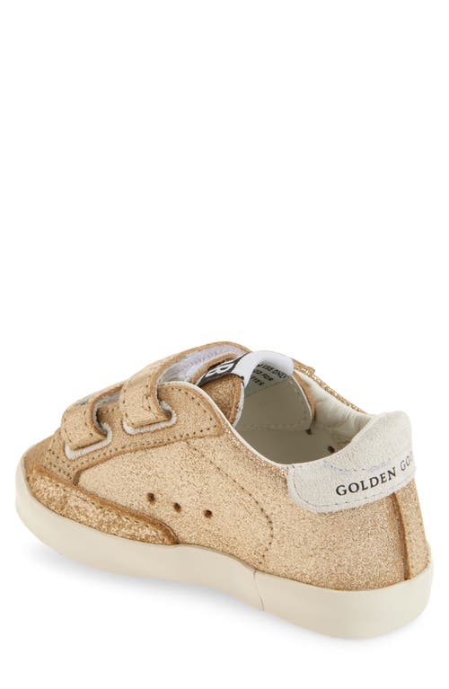 Golden Goose School Laminated Sneaker In Platinum/white