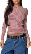 EDIKTED Corina Stripe Rib Top