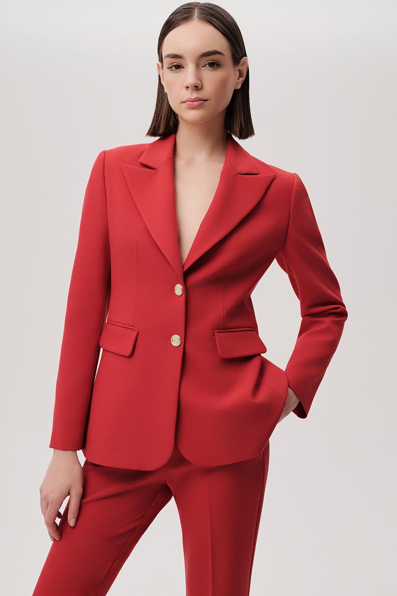 Shirt Collar Tailored Jacket, Alternate, color, RED