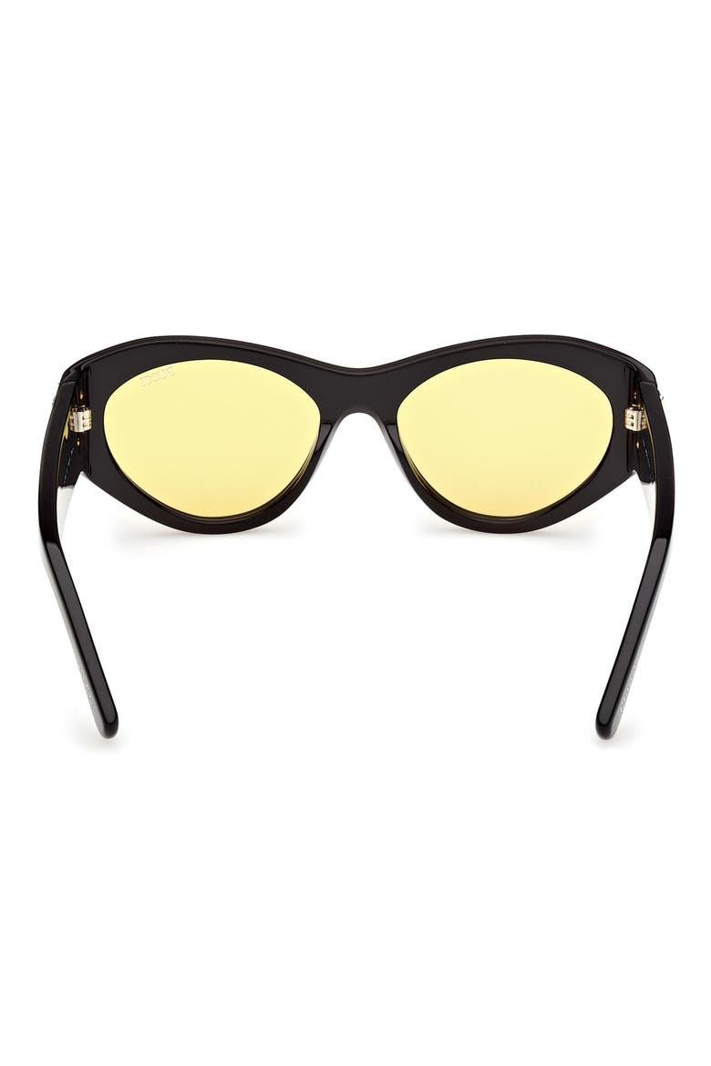 54mm Cat Eye Sunglasses, Alternate, color, BLACK / FISHTAIL LOGO / AMBER