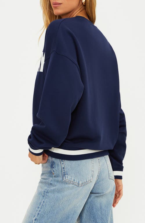Beach Riot Devyn Gameday Appliqué Sweatshirt In Blue