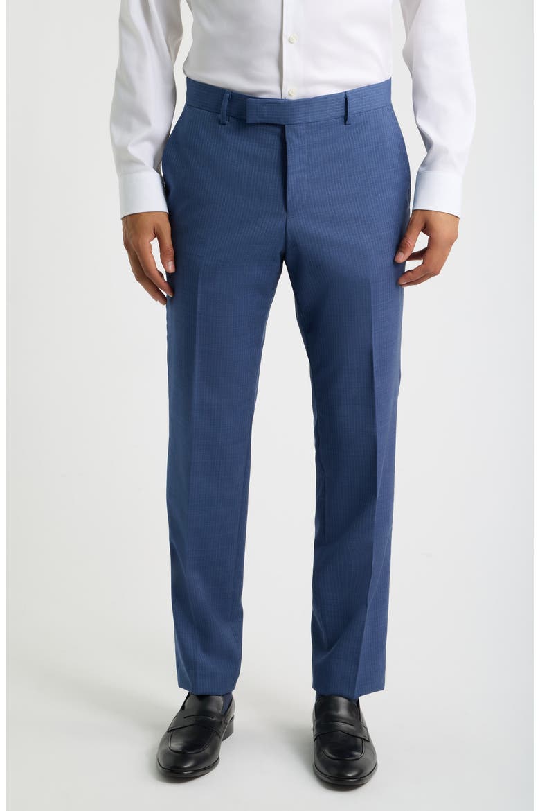 Genius Pinstripe Wool Trousers, Main, color, LIGHT/ PASTEL BLUE