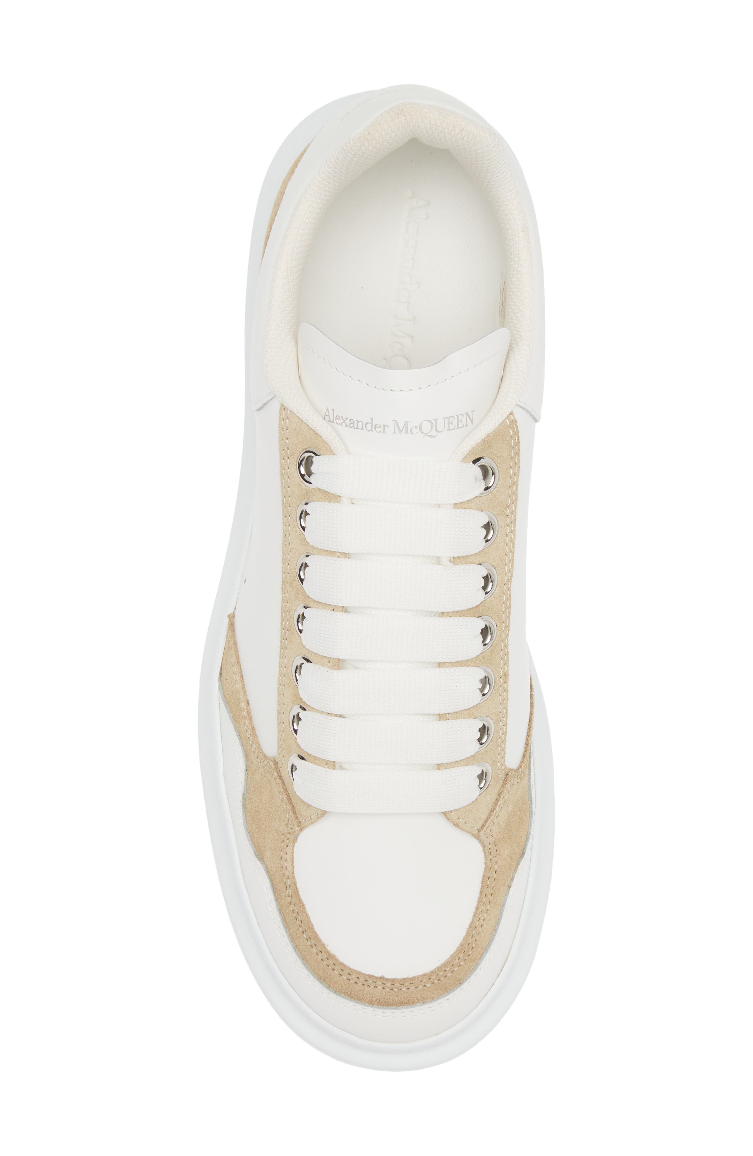 McQueen Oversize Low Top Sneaker, Alternate, color, White/ Beige