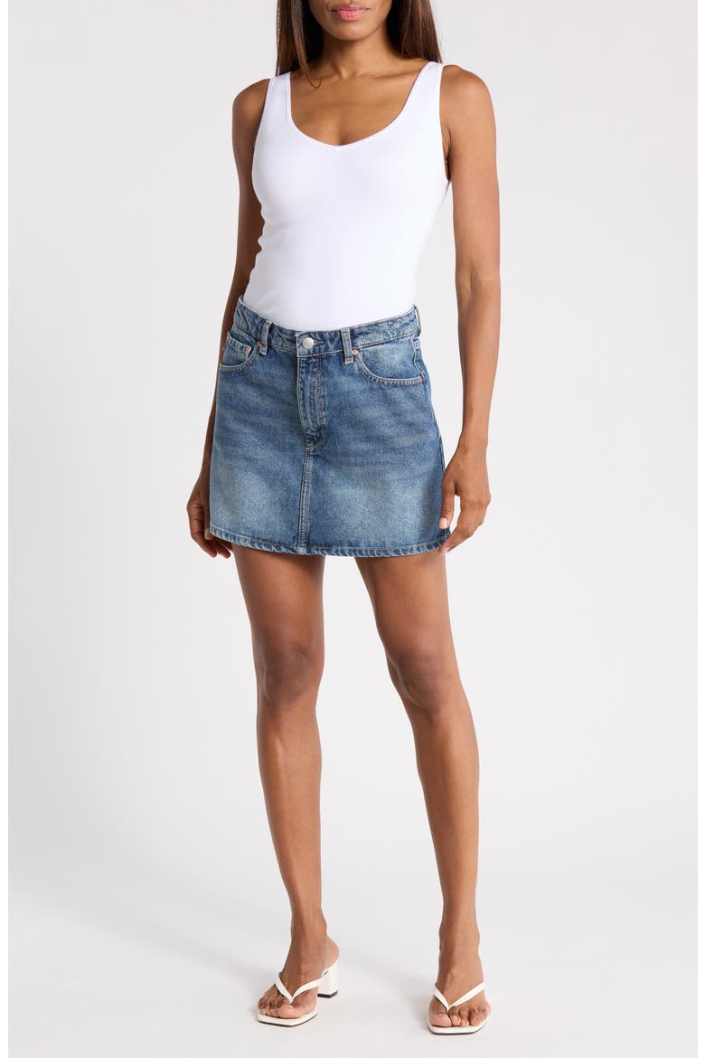 Alma Denim Skirt, Main, color, DELRAY