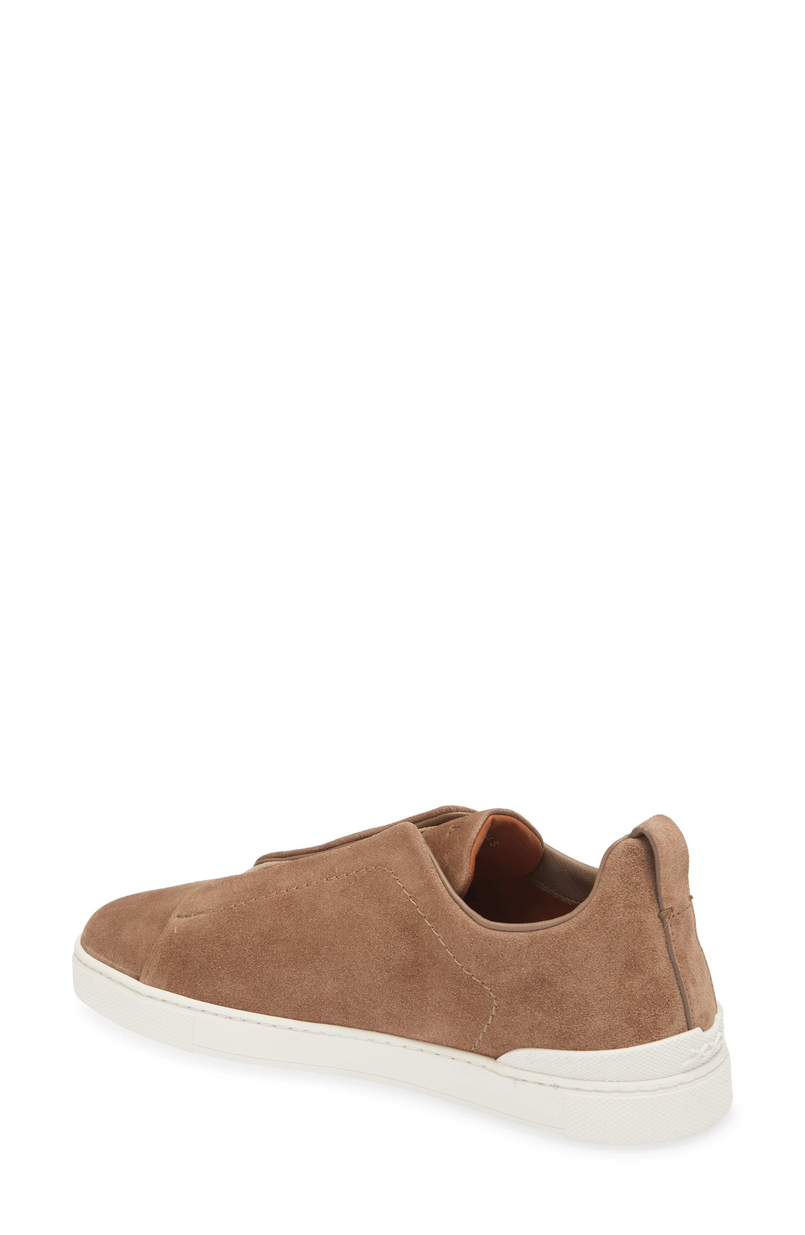ZEGNA Triple Stitch Suede Slip-On Sneaker, Alternate, color, Cocco