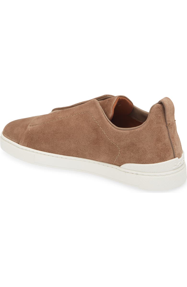 ZEGNA Triple Stitch Suede Slip-On Sneaker, Alternate, color, Cocco