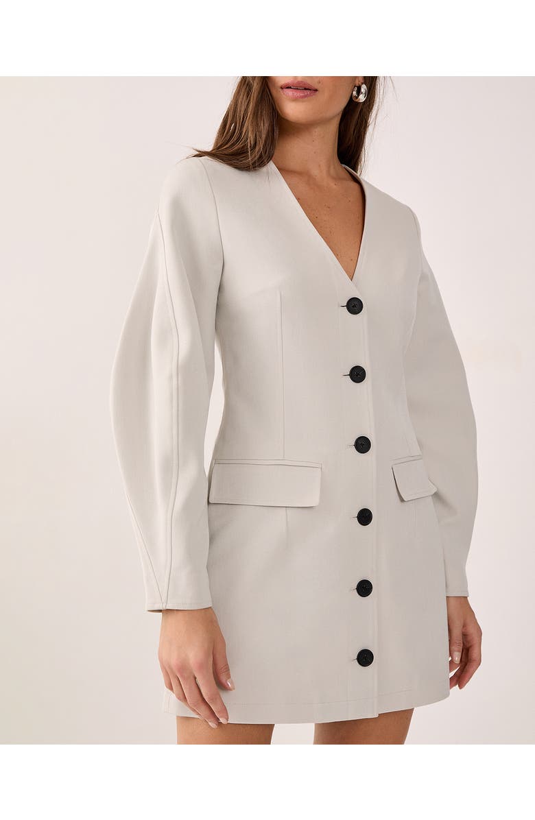 NASTY GAL Button Through Mini Blazer Dress, Alternate, color, Ecru