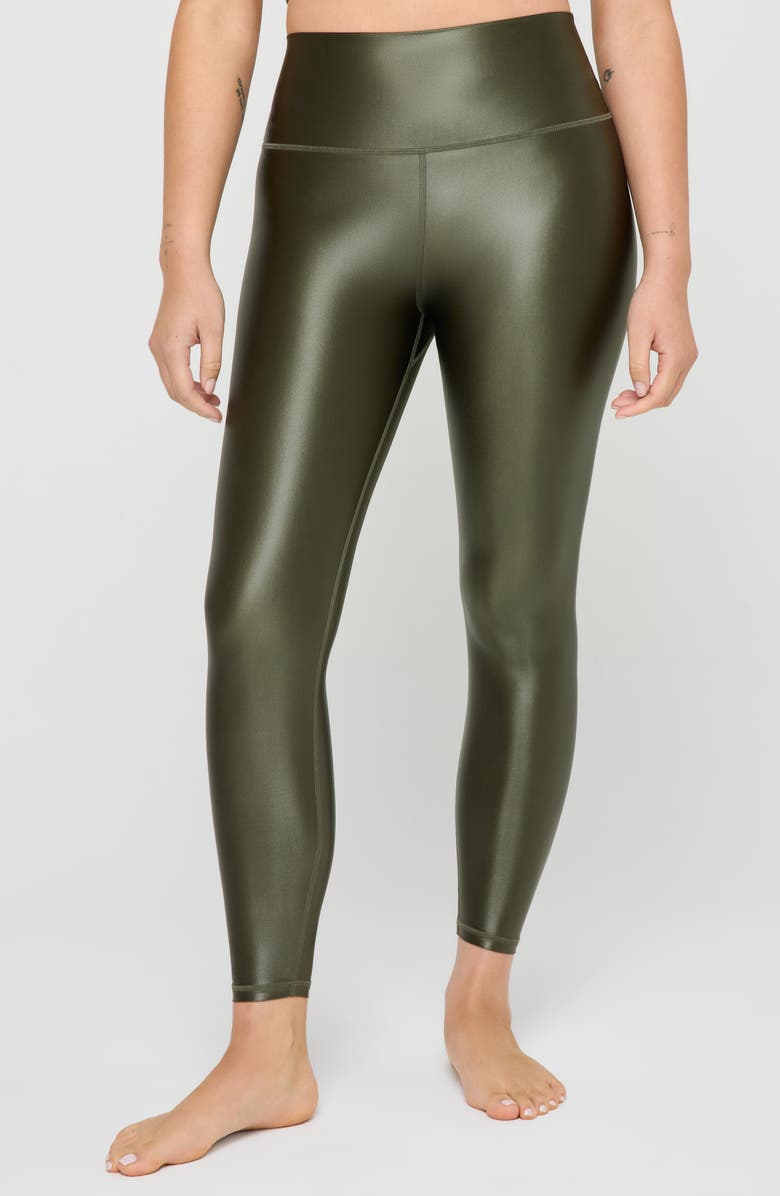 Spiritual Gangster Ada High Gloss Leggings, Main, color, Spruce