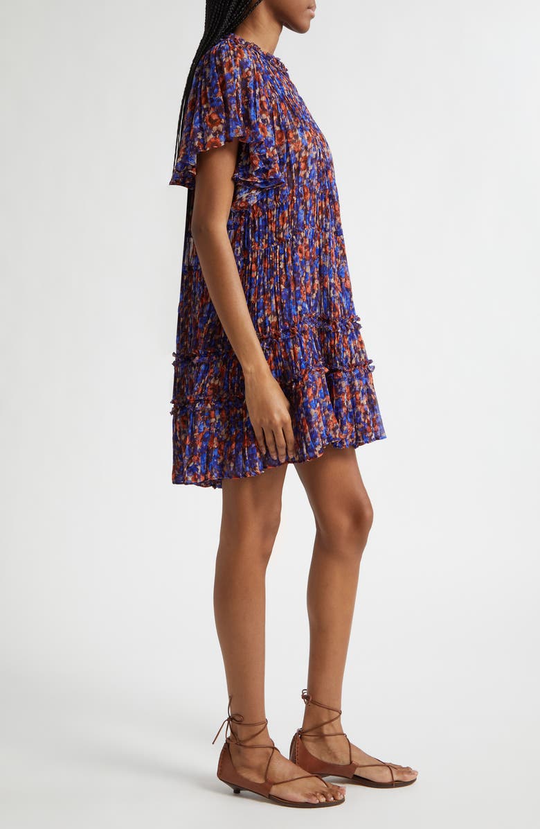 Ulla Johnson Ryla Floral Silk Shift Dress, Alternate, color, Violet
